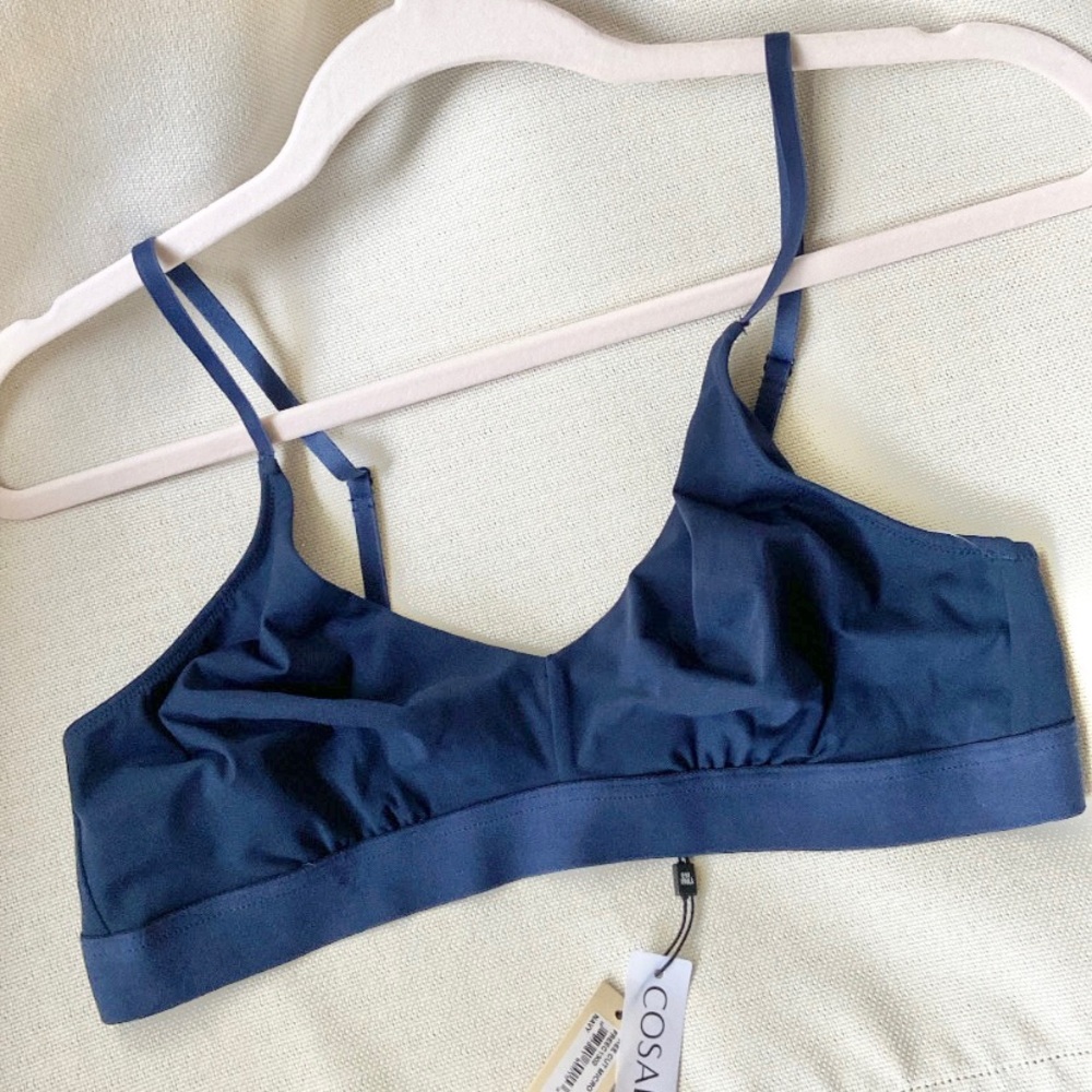 COSABELLA Free Cut Micro Long Line Navy Blue Bralette NWT Sz XL Bra sleep bra